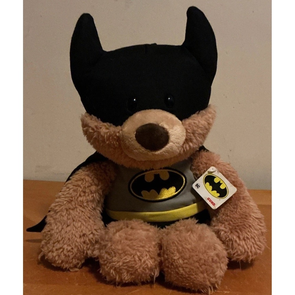Gund DC Comics‎ Batman Malone Black Teddy Bear Plush Stuffed Animal 14" NWT